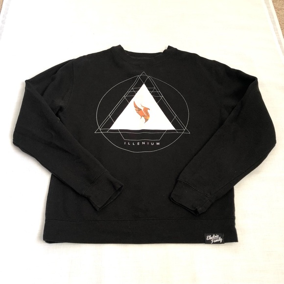 ILLENIUM Phoenix Electric Family EDM Black Crewneck Sweatshirt Size Small - Picture 10 of 12